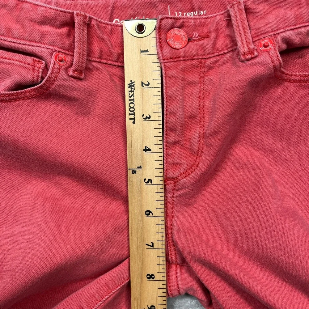 Gap Kids Super Skinny Jeans Kids Coral Red Adjustable Waist 12 Regular - Picture 15 of 16